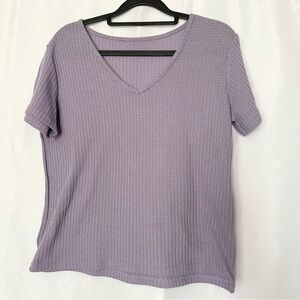 Women's Purple V-Neck Top